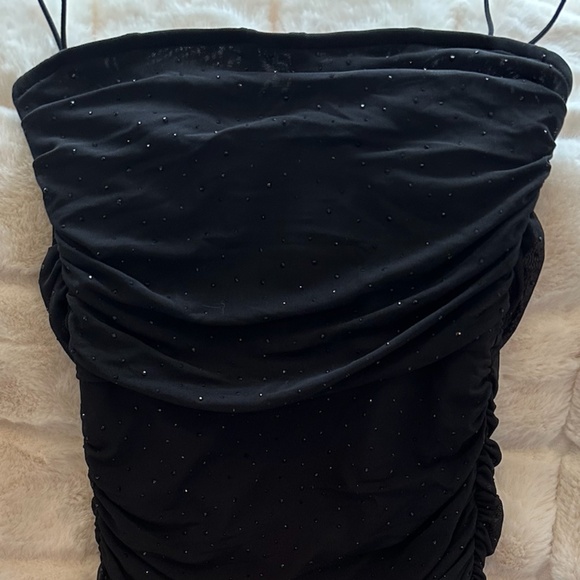 Windsor Sleeveless Rhinestone Bodycon Dress, Mini, Black, Size Small - Picture 3 of 13